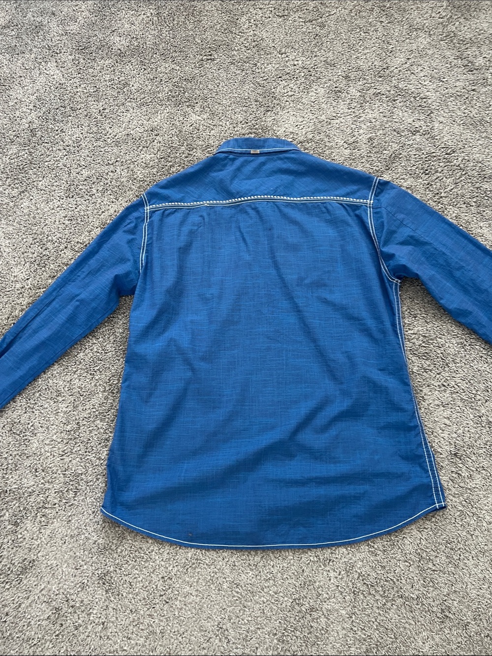 Buckle Black Athletic Fit Blue Western-Style Men's Button-Down Shirt - Size XL - Picture 2 of 14